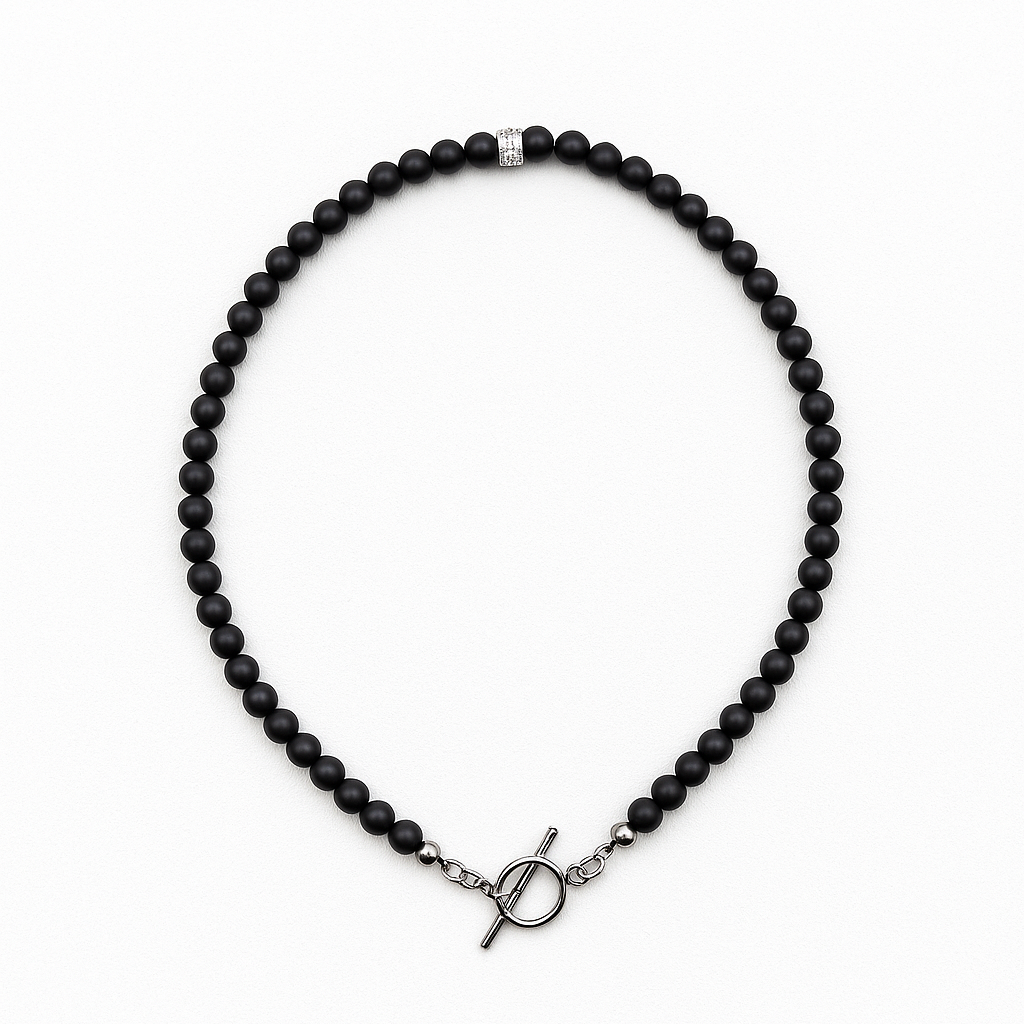 Kurze Onyxkette  "Black Beauty"