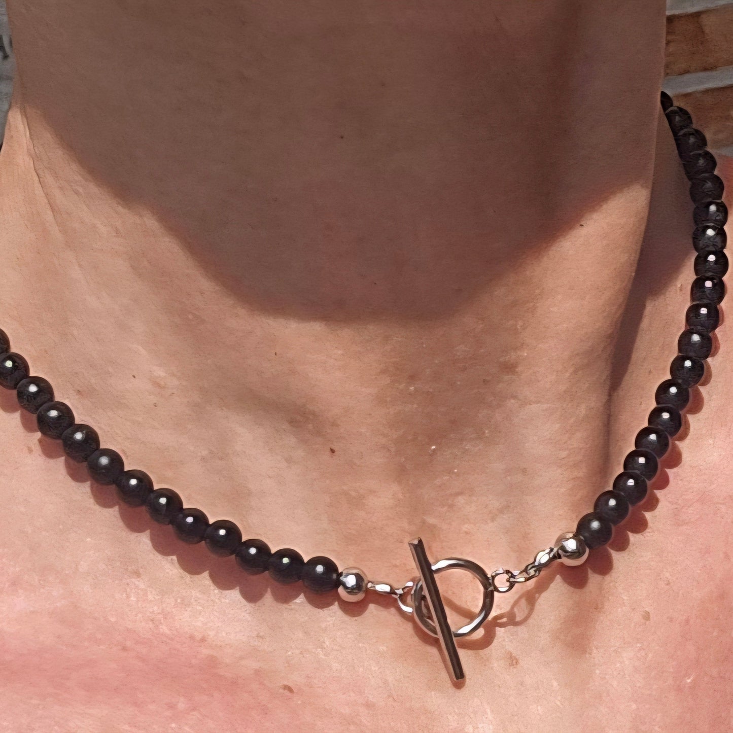 Kurze Onyxkette  "Black Beauty"