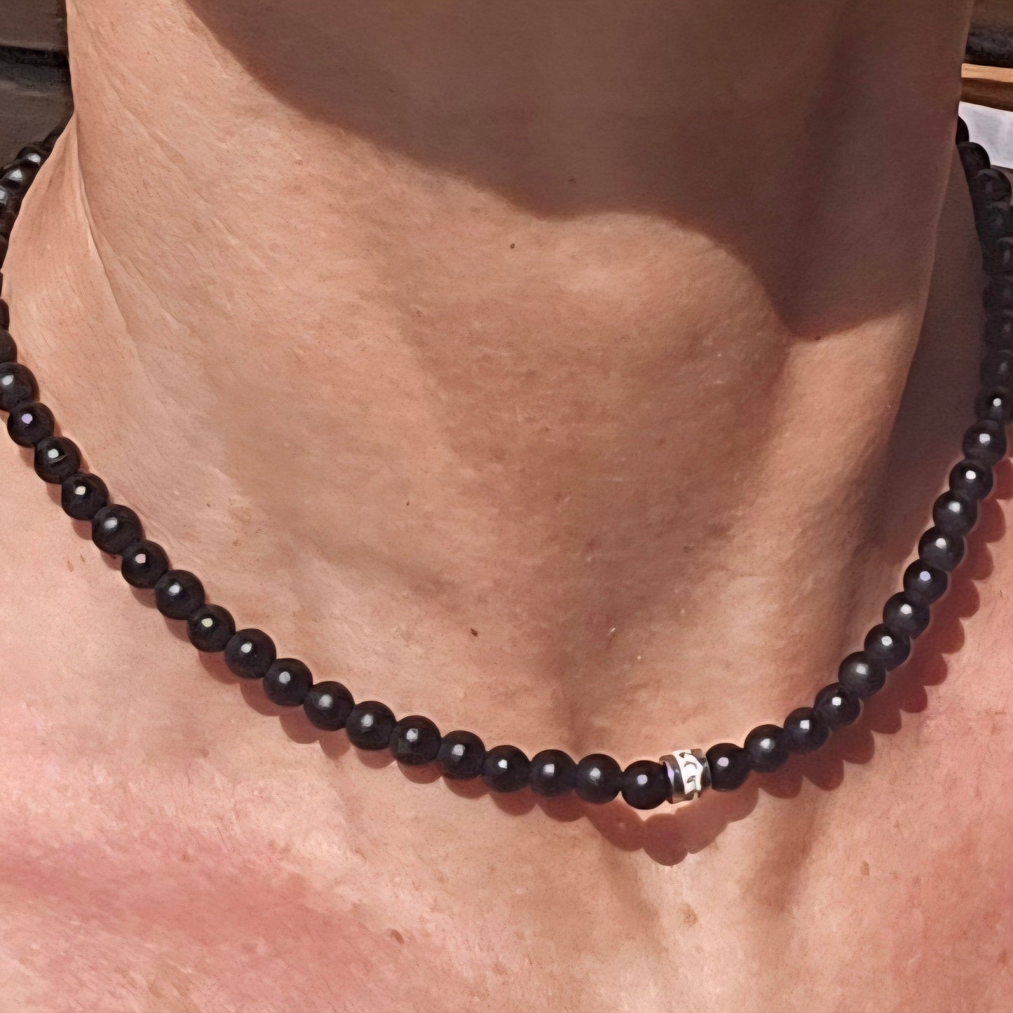 Kurze Onyxkette  "Black Beauty"